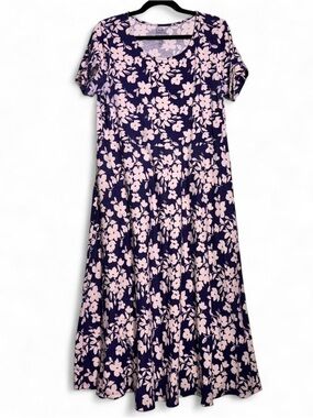 croft & barrow Light Pink and Navy Floral Top